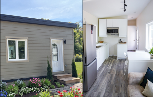 Tiny home exterior and interior.